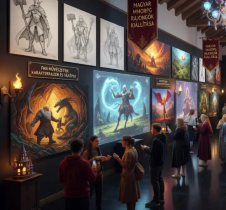 Fantasy fanartok, rajzok és történetek kiállítása egy digitális galériában