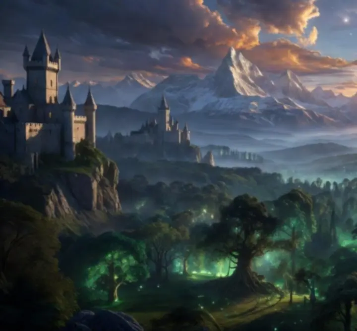 Misztikus online fantasy világ panorámaképe