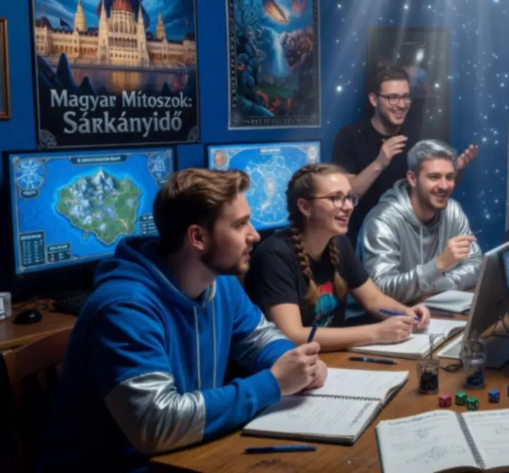 Magyar fantasy rajongói csapat közös online játék- és útmutató-tervezés közben